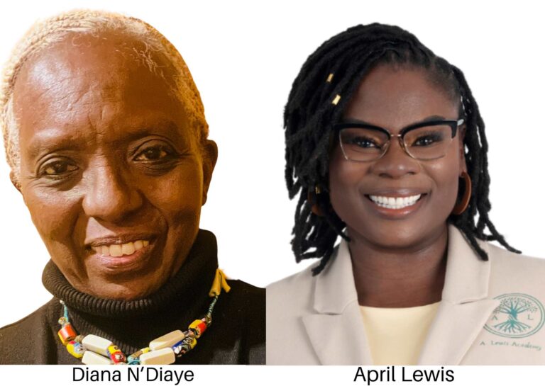 headshots of board advisors Diana N'Diaye and April Lewis